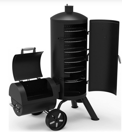 Decor Love Unique Charcoal Smoker and Grill, Chrome 5 Cooking Grates and Oversized Wheels 120787776