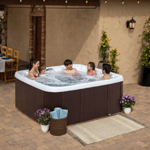 Lifesmart Spas LS600DX 230 Volt 7-Person 65-Jet Square Hot Tub with Ozonator SKU: LSX1176